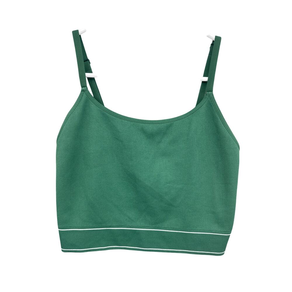Aerie Sports Bra Ribbed Green Large NEW